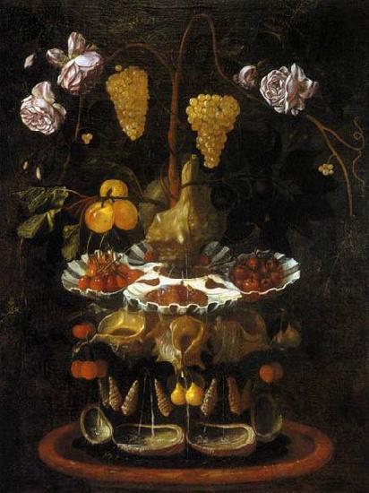 Juan de Espinosa Still-Life with a Shell Fountain, Fruit and Flowers Sweden oil painting art